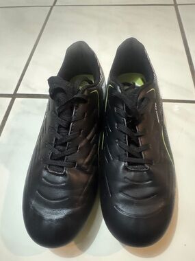 Boy’s Black Athletic Sneakers with Lime Accents